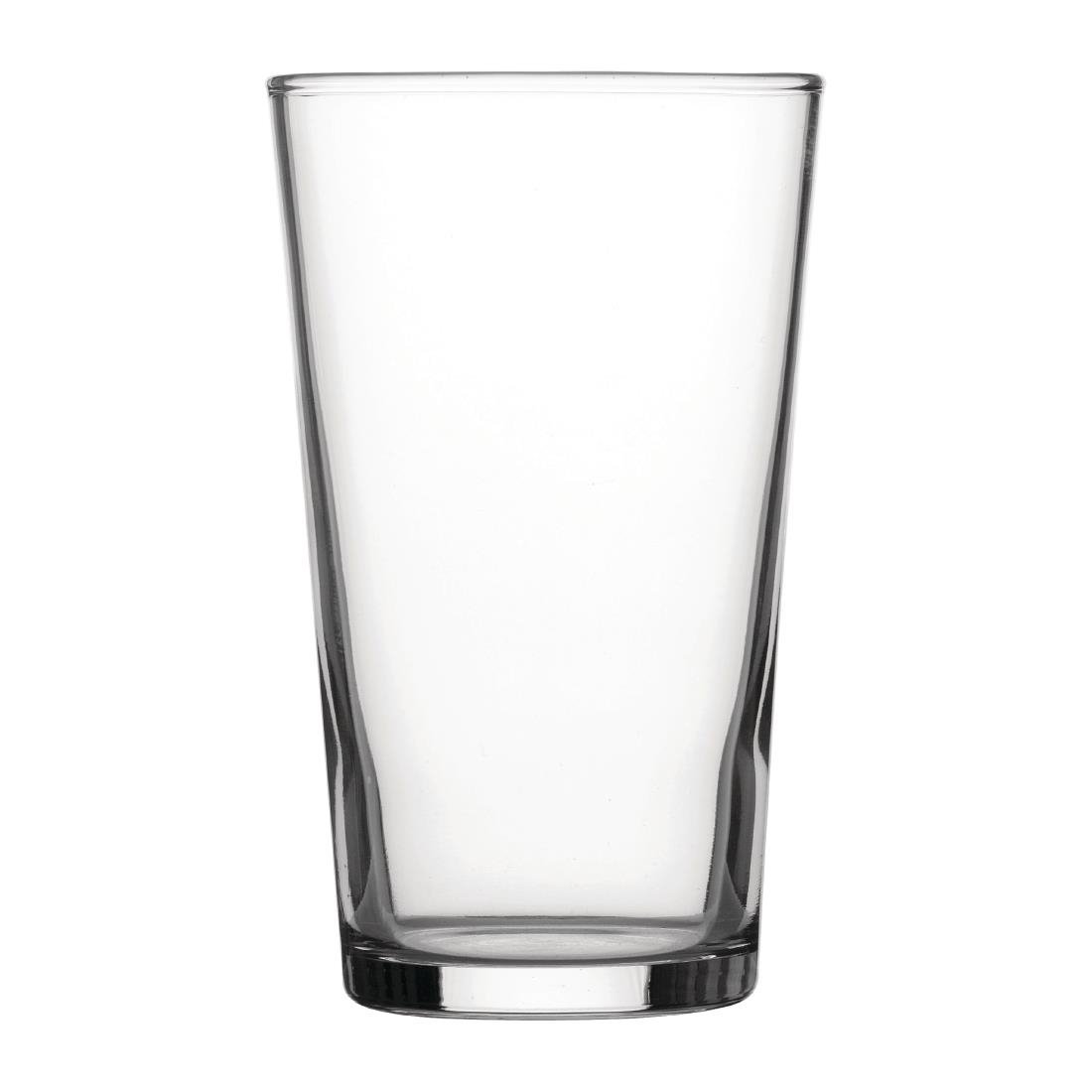 Utopia Nucleated Toughened Conical Beer Glasses 280ml CE Marked (Pack of 48) - DY269 Beer Glasses Utopia