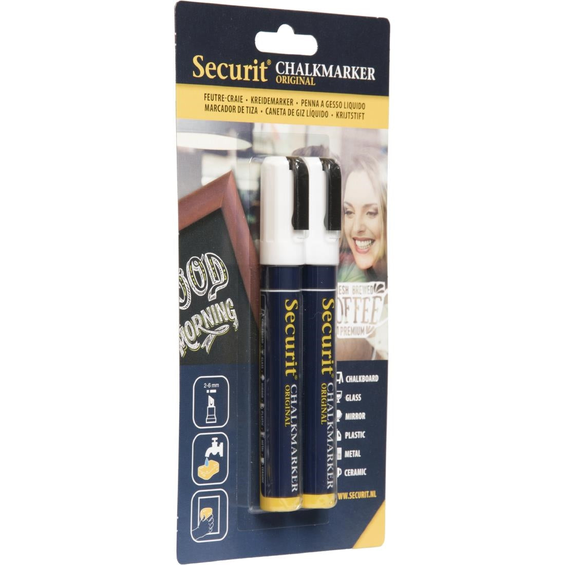 Chalk Markers White (Pack of 2) - DY307 Securit