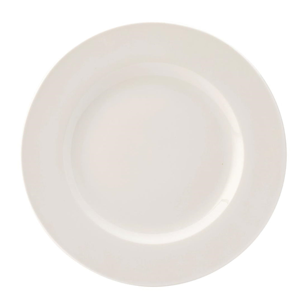 Utopia Pure White Wide Rim Plates 270mm (Pack of 18) - DY314 Plates Utopia