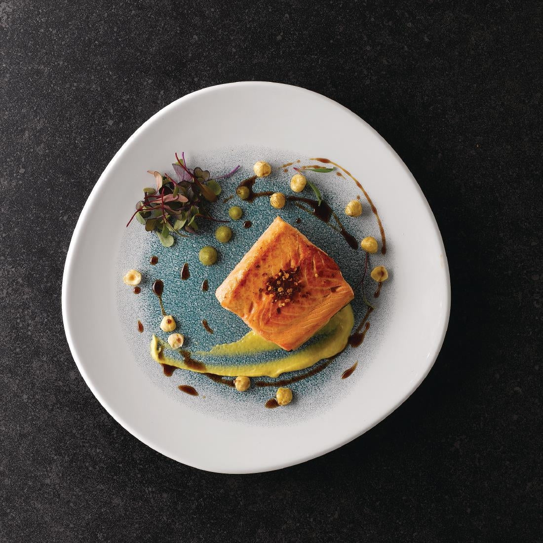 Churchill Raku Round Trace Plate Jade Green 286mm (Pack of 12) - DY494 Plates Churchill