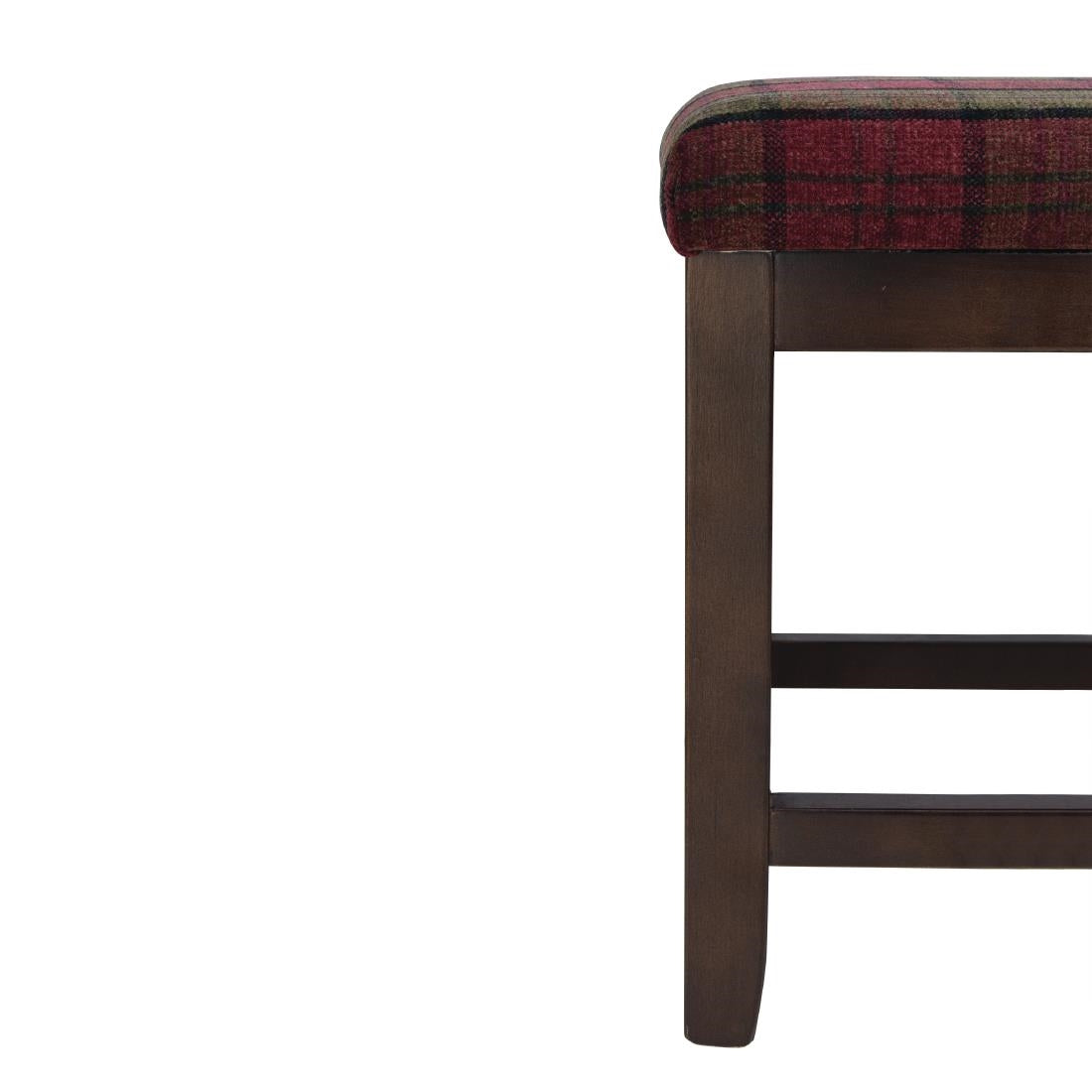Bolero Dale Low Stools Claret Tartan (Pack of 2) - DY720 Faux Leather Bar Stools Bolero