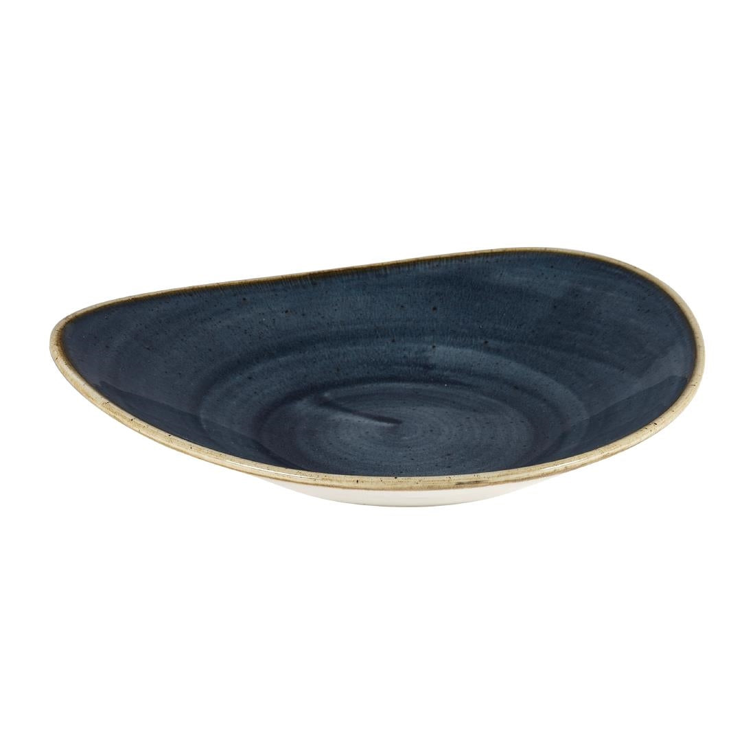 Churchill Stonecast Triangular Shallow Bowls Blueberry 210mm (Pack of 12) - DY798 Bowls Churchill