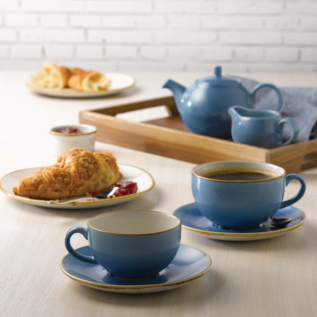 Churchill Stonecast Cappuccino Cups Cornflower Blue 340ml 12oz (Pack of 12) - DY880 Cups and Mugs Churchill