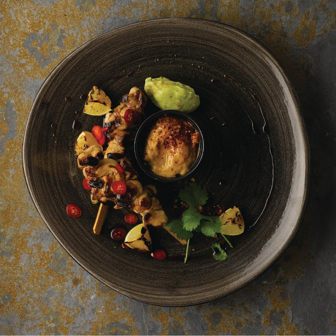 Churchill Stonecast Patina Round Trace Plates Iron Black 210mm (Pack of 12) - DY905 Plates Churchill