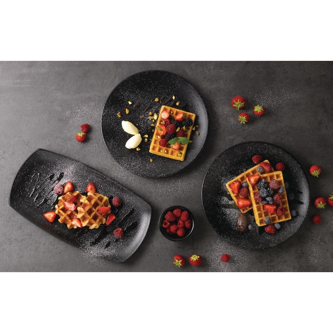 Churchill Menu Shades Caldera Ash Rectangular Plates 190mm (Pack of 6) - DY933 Plates Churchill