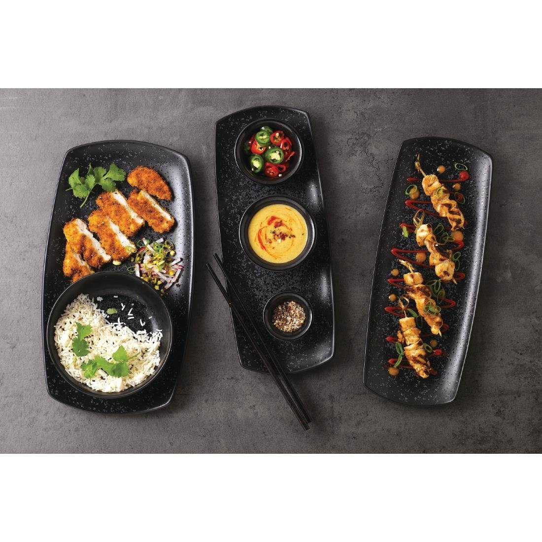 Churchill Menu Shades Caldera Ash Rectangular Plates 140mm (Pack of 6) - DY934 Plates Churchill