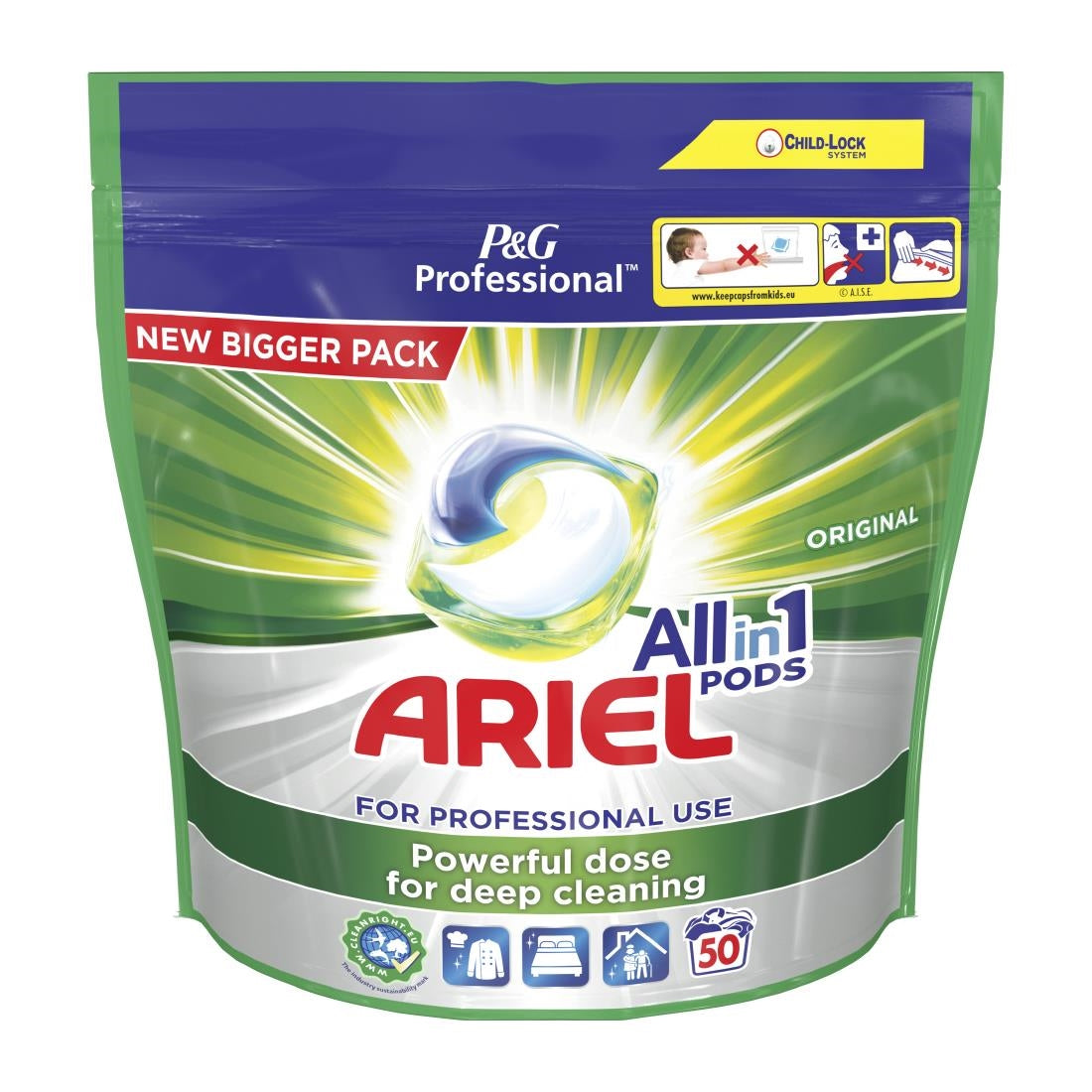 Ariel Professional All-In-1 Pods Washing Liquid Laundry Detergent Regular (Pack of 100) - DZ458 P&G Professional