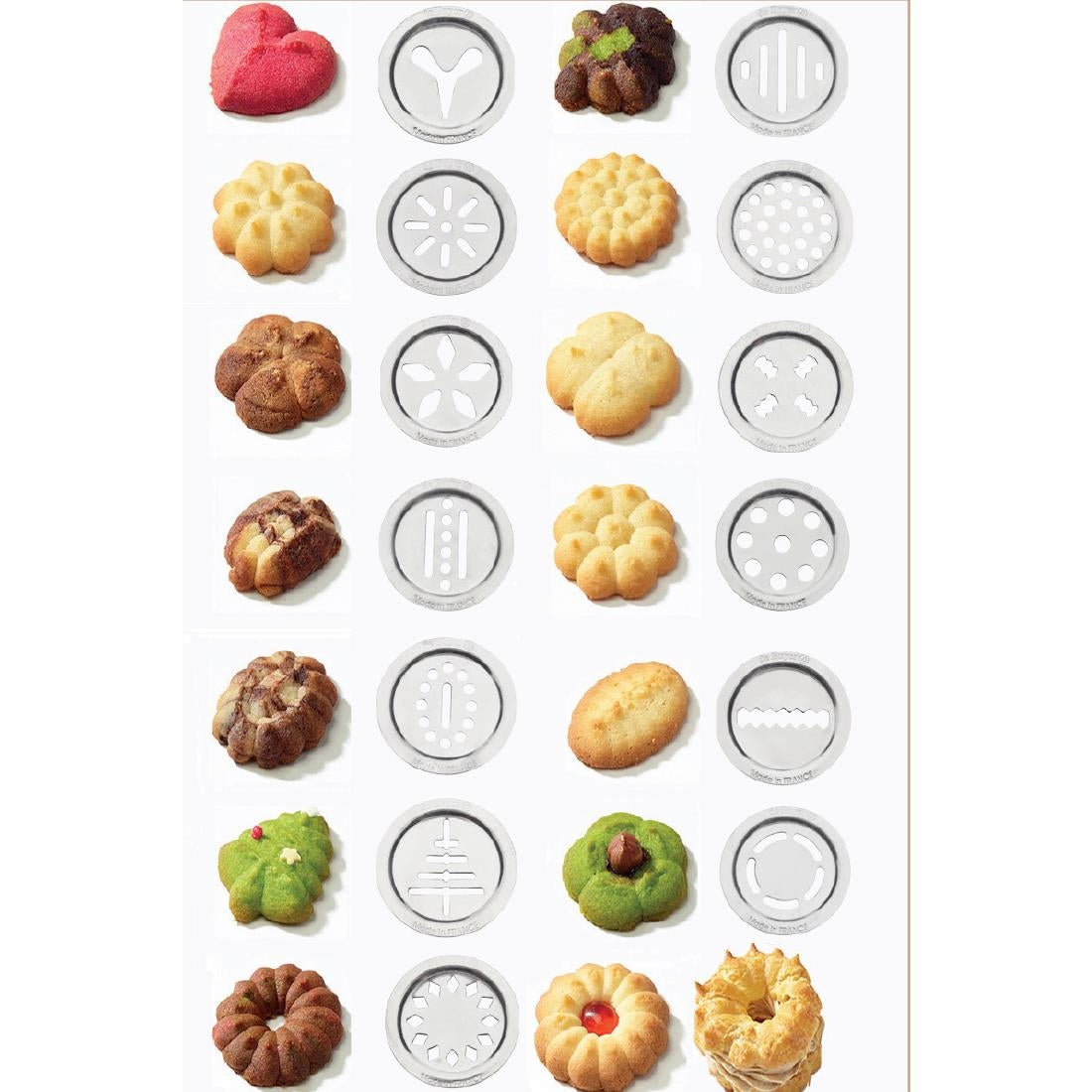 De Buyer Special Shortbread Biscuit Disc Kit For Le Tube (13 Discs) - DZ714 De Buyer