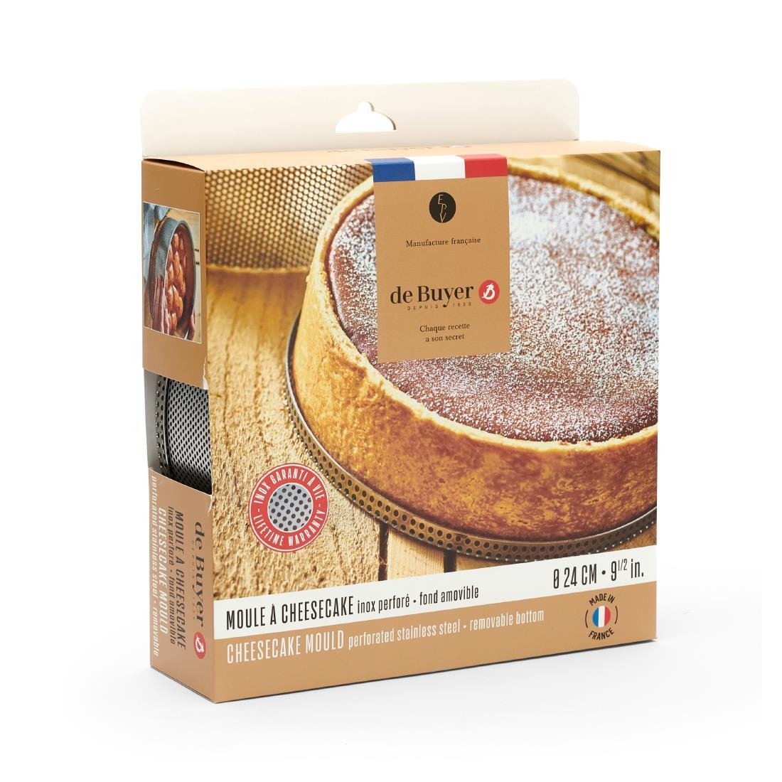 De Buyer Perforated Cheesecake Mould with Removable Base 240x65mm - DZ734 De Buyer