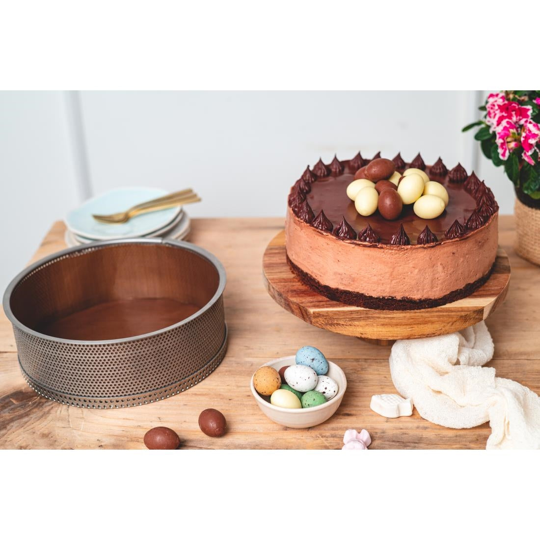 De Buyer Perforated Cheesecake Mould with Removable Base 200x65mm - DZ733 De Buyer