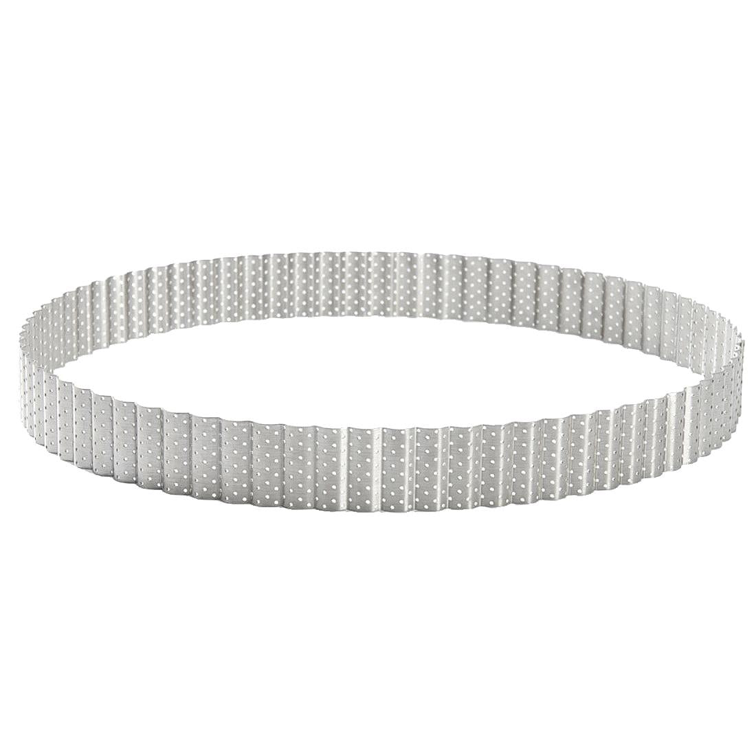De Buyer Perforated Fluted Stainless Steel Tart Ring 280mm - DZ742 De Buyer