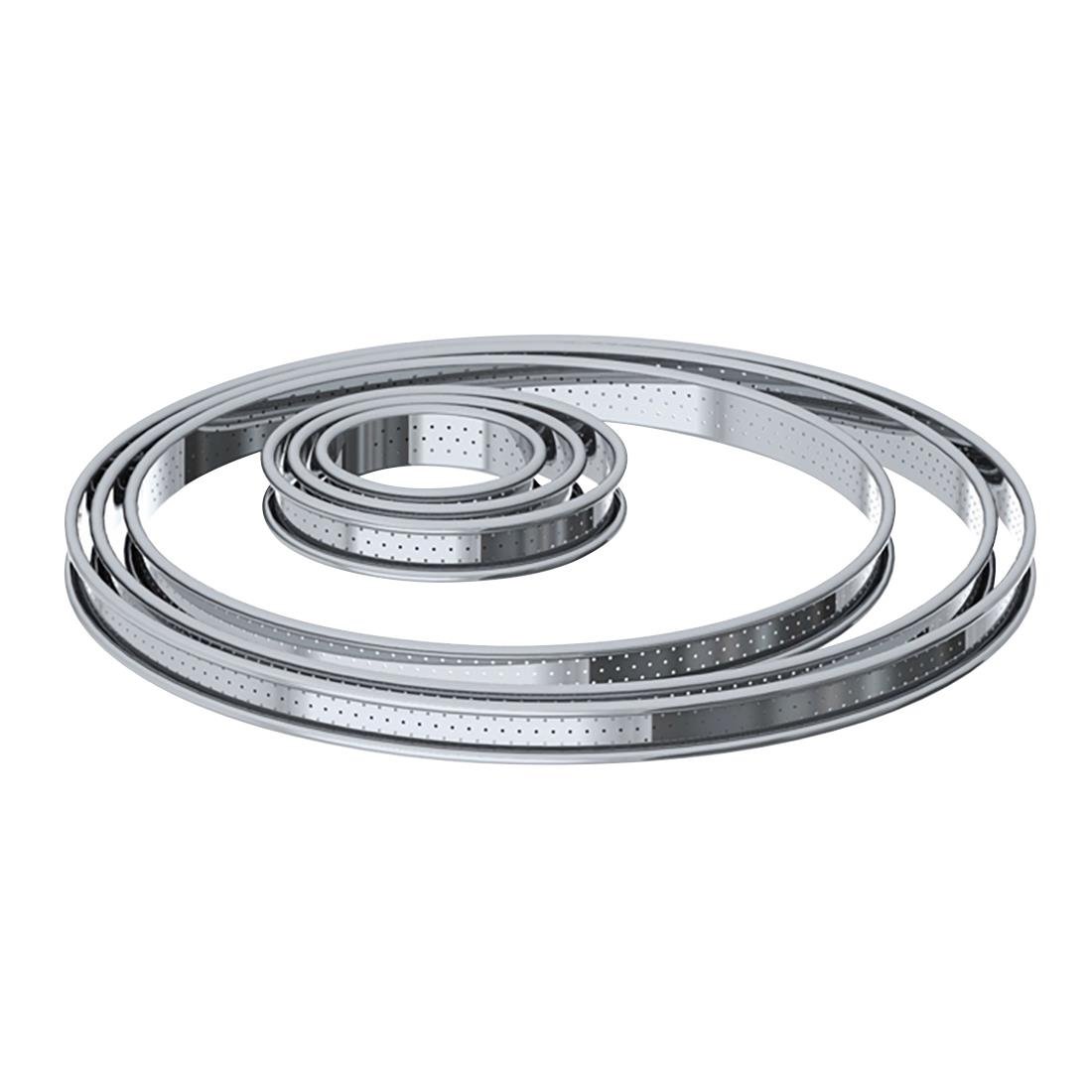 De Buyer Perforated Tart Ring Rolled Edge 260mm - DZ751 De Buyer