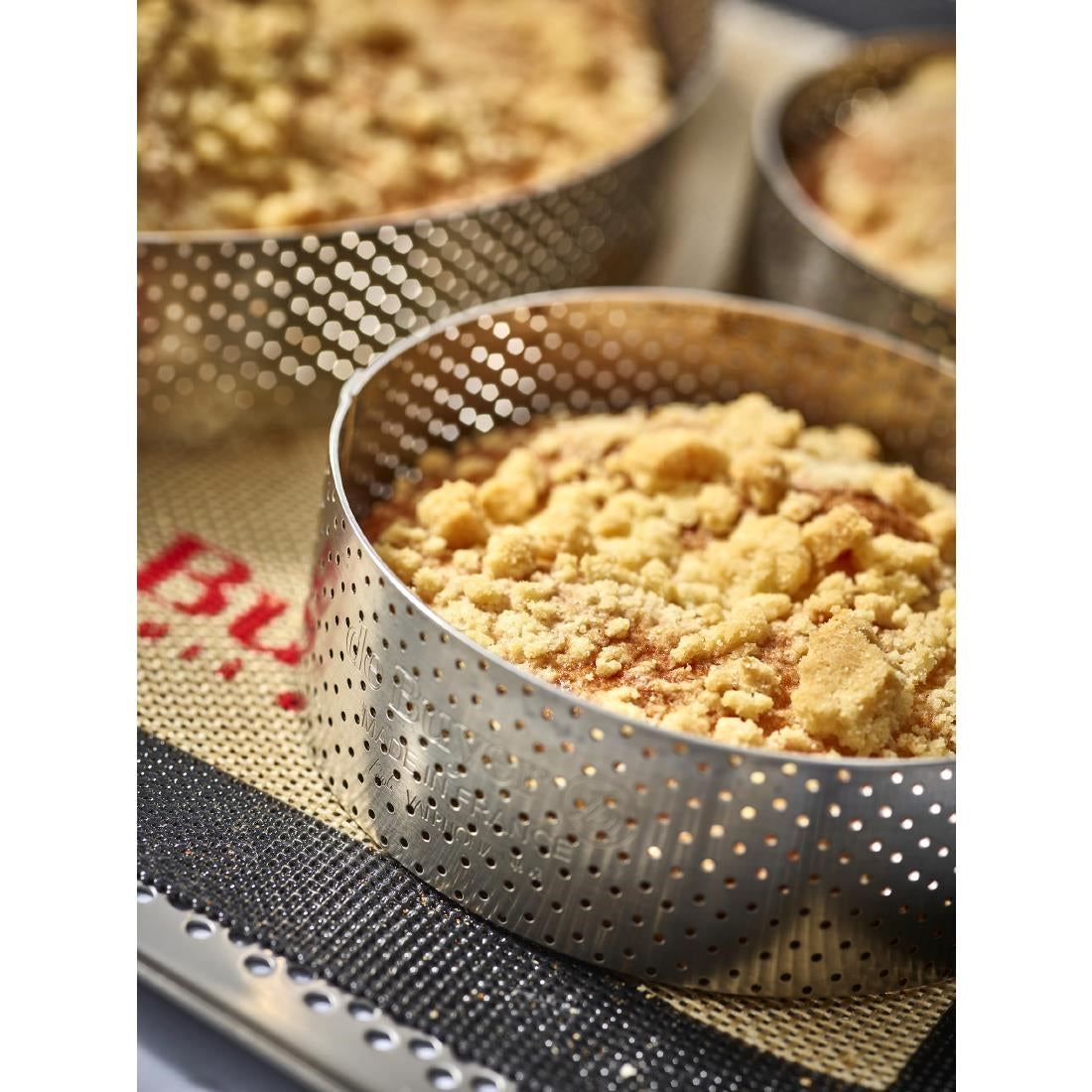 De Buyer Perforated Stainless Steel Straight Tart Ring 85x35mm - DZ753 De Buyer