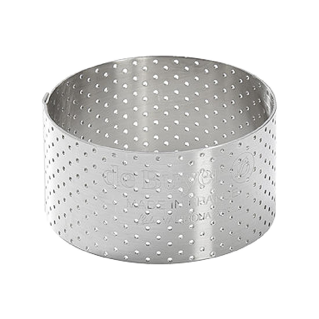 De Buyer Perforated Stainless Steel Straight Tart Ring 55x35mm - DZ754 De Buyer
