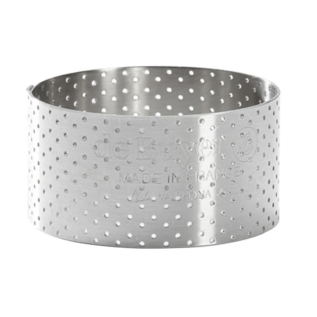 De Buyer Perforated Stainless Steel Straight Tart Ring 55x35mm - DZ754 De Buyer