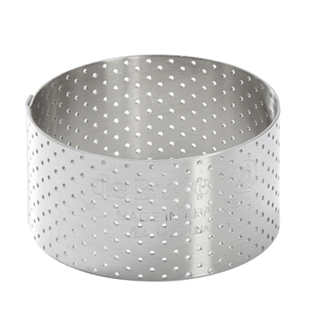 De Buyer Perforated Stainless Steel Straight Tart Ring 55x35mm - DZ754 De Buyer