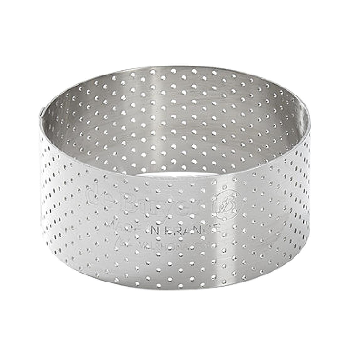De Buyer Perforated Stainless Steel Straight Tart Ring 75x35mm - DZ756 De Buyer