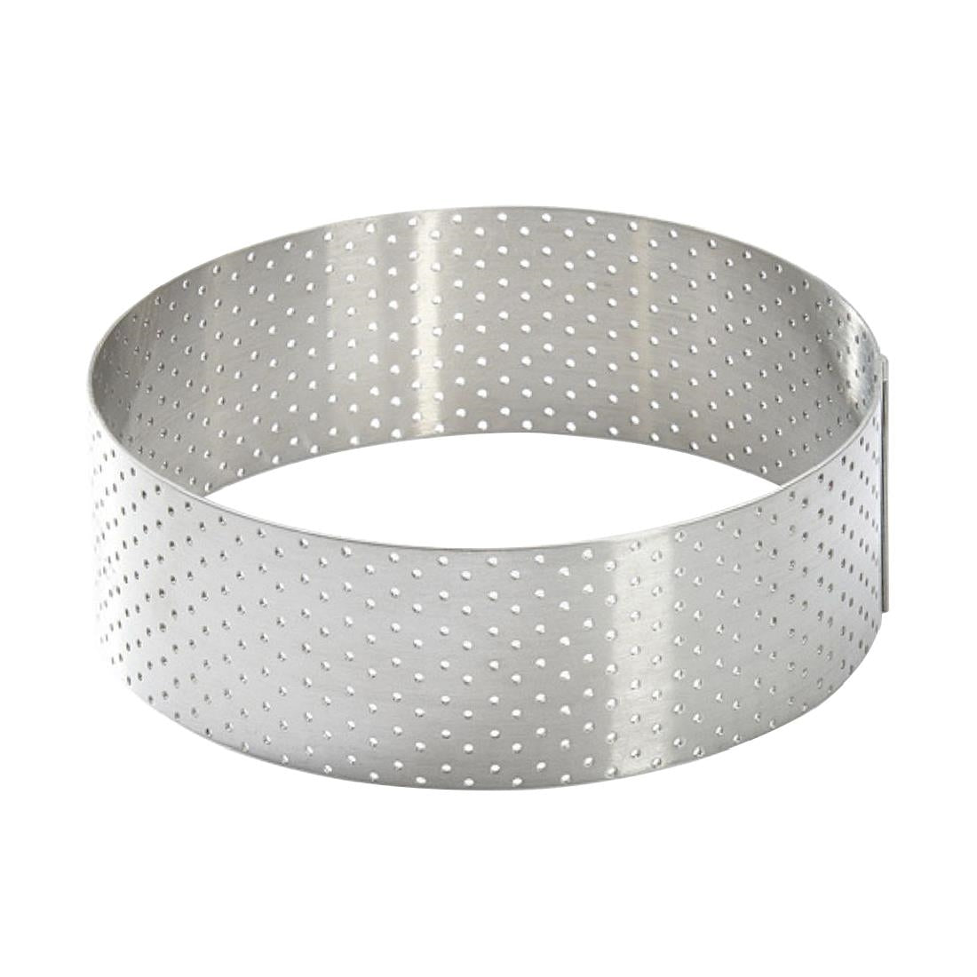 De Buyer Perforated Stainless Steel Straight Tart Ring 105x35mm - DZ757 De Buyer