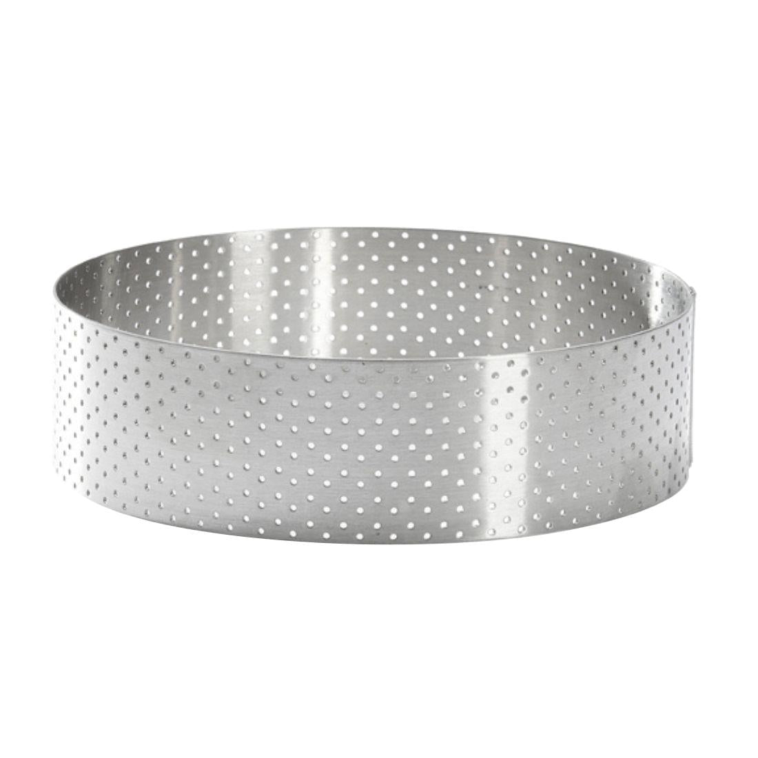 De Buyer Perforated Stainless Steel Straight Tart Ring 125x35mm - DZ758 De Buyer