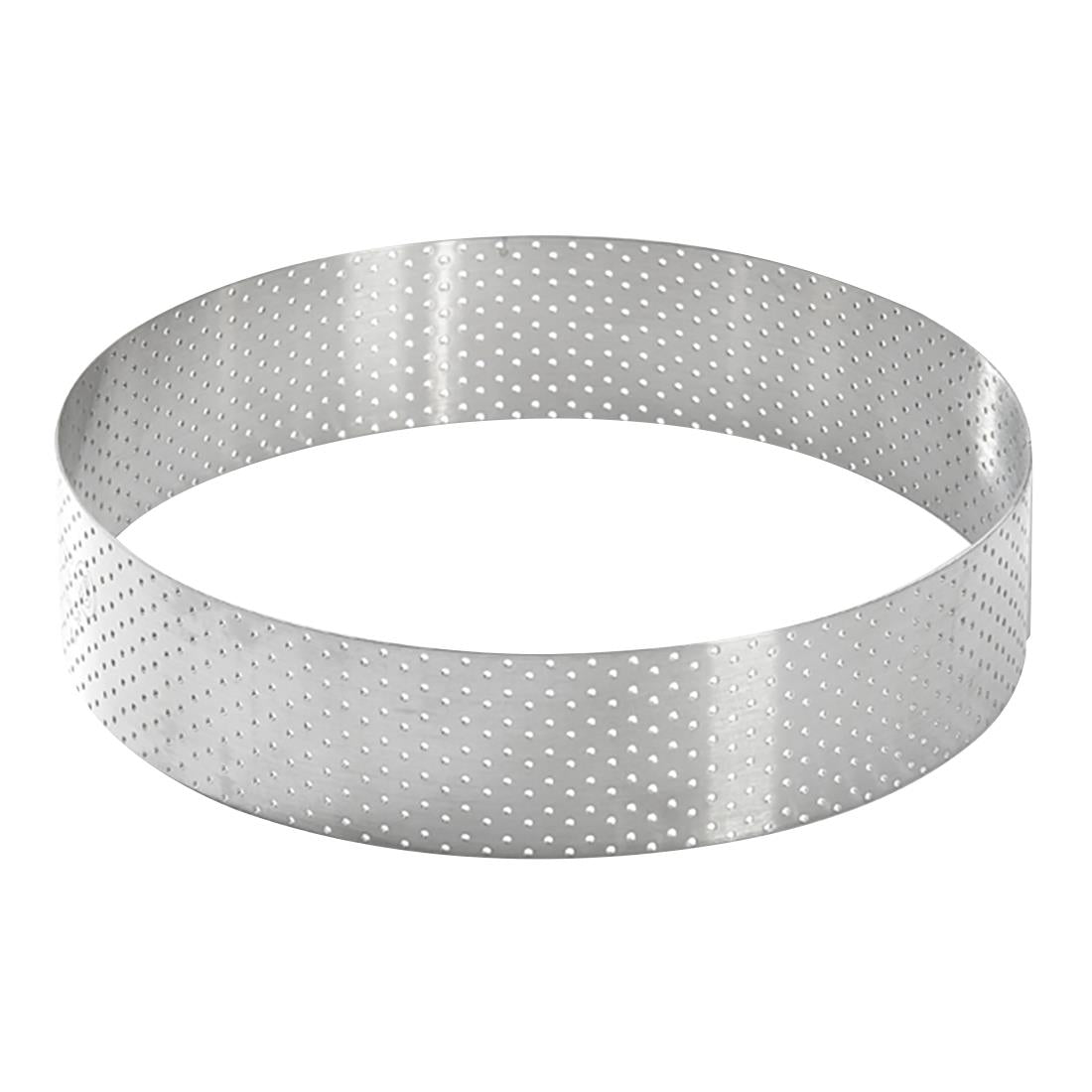 De Buyer Perforated Stainless Steel Straight Tart Ring 155x35mm - DZ759 De Buyer