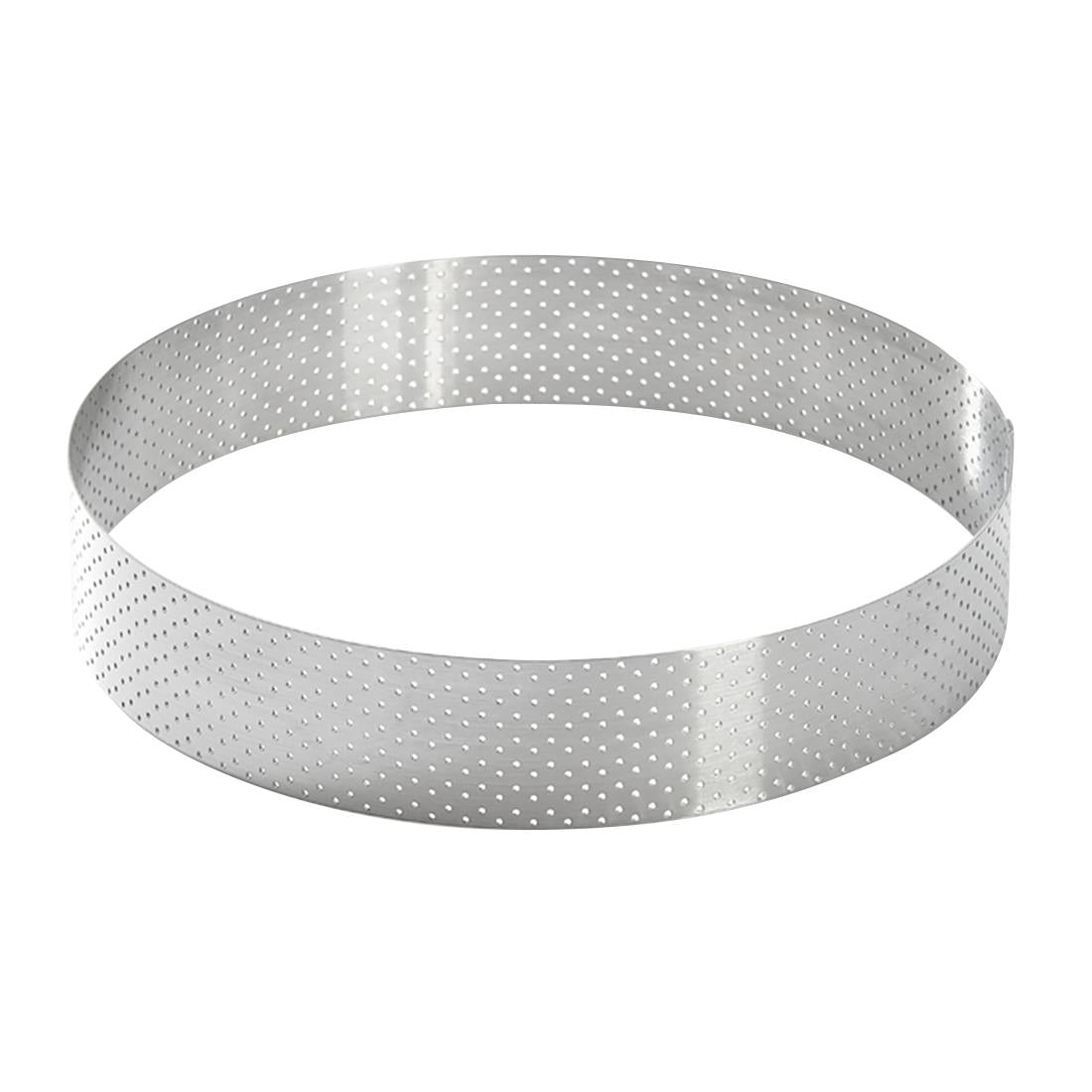 De buyer Perforated Stainless Steel Straight Tart Ring 185x35mm - DZ760 De Buyer