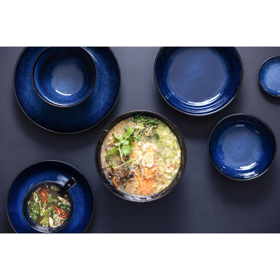 Olympia Luna Midnight Blue Coupe Bowls 160mm (Pack of 6) - DZ772 Bowls Olympia
