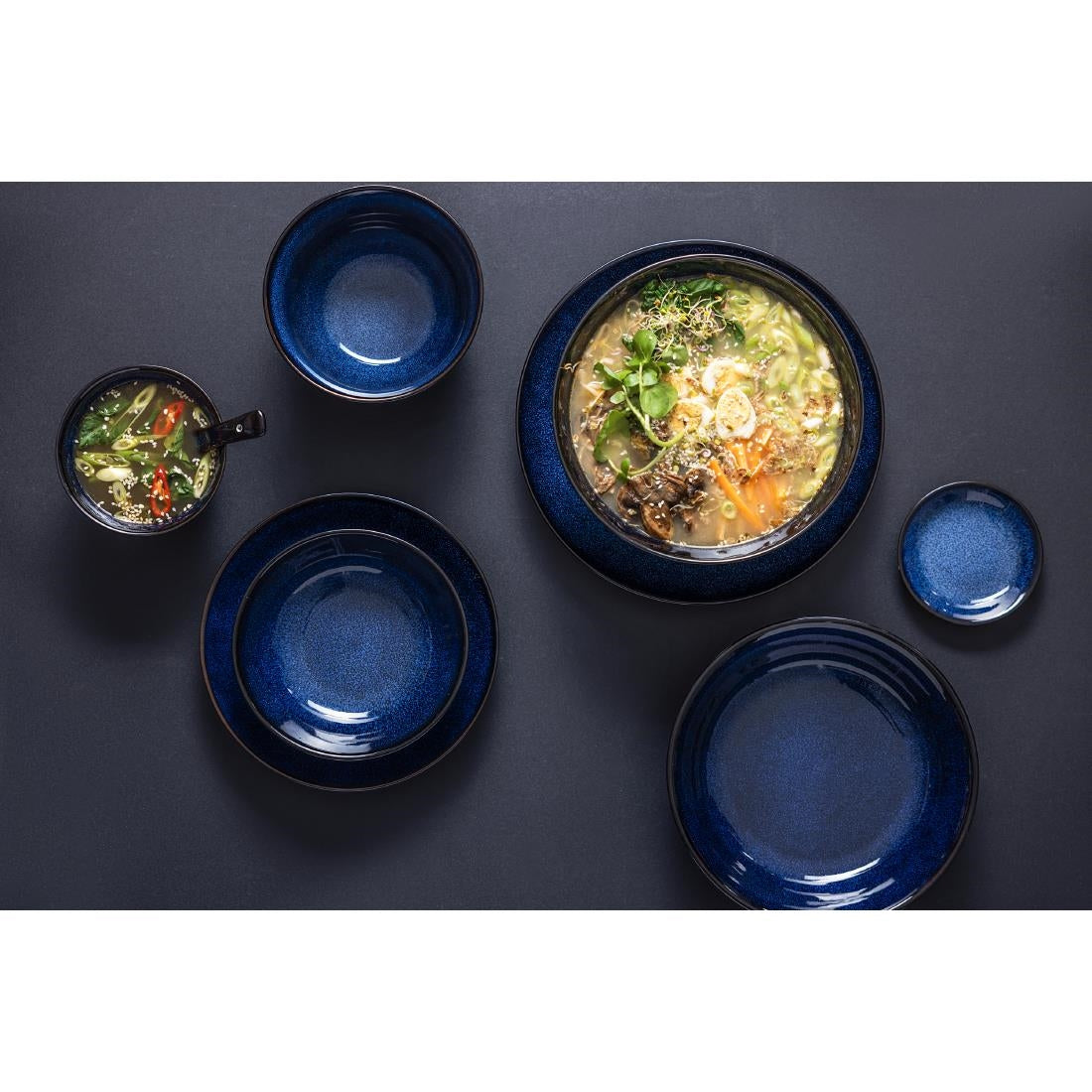 Olympia Luna Midnight Blue Coupe Bowls 210mm (Pack of 4) - DZ773 Bowls Olympia