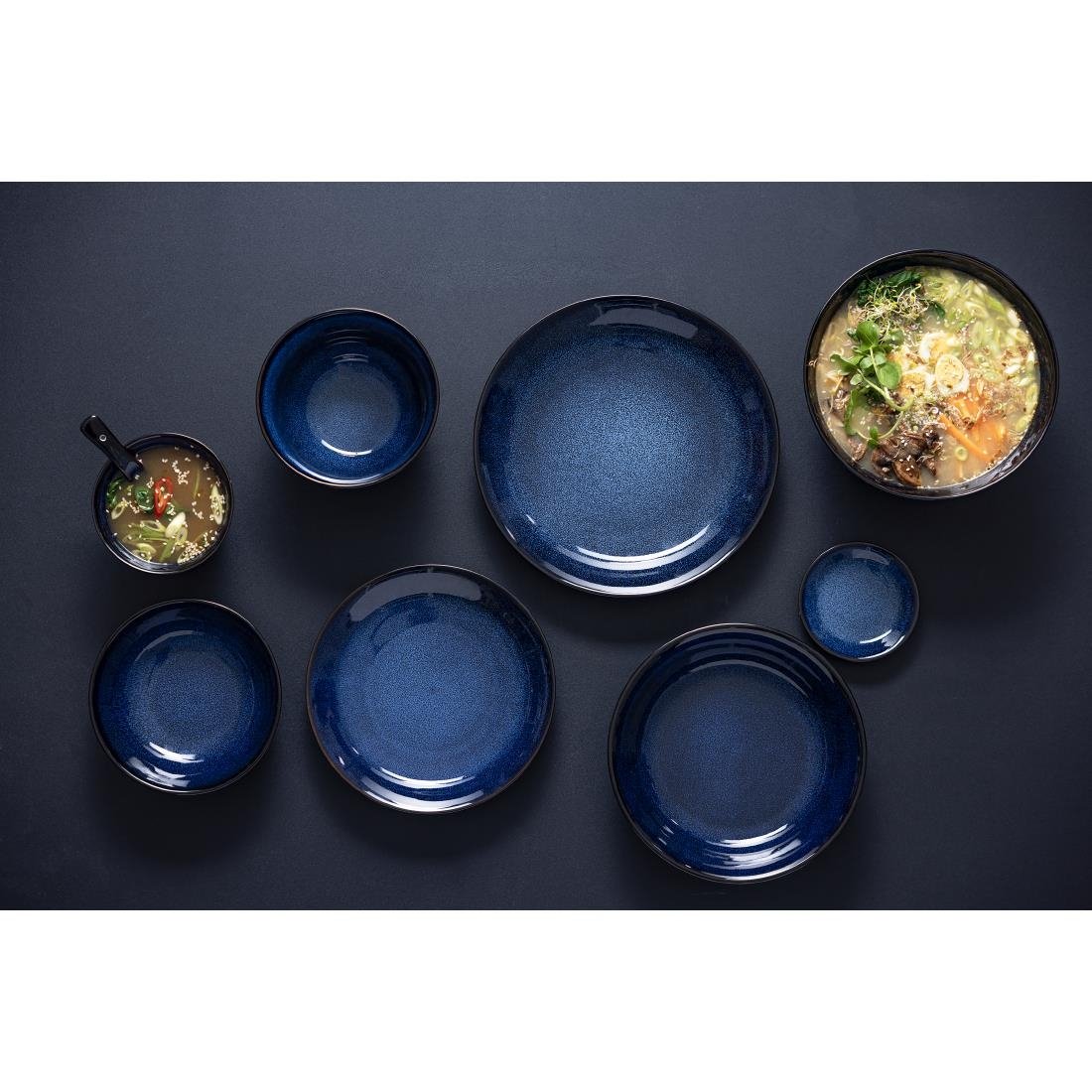 Olympia Luna Midnight Blue Footed Bowls 115mm (Pack of 8) - DZ774 Bowls Olympia