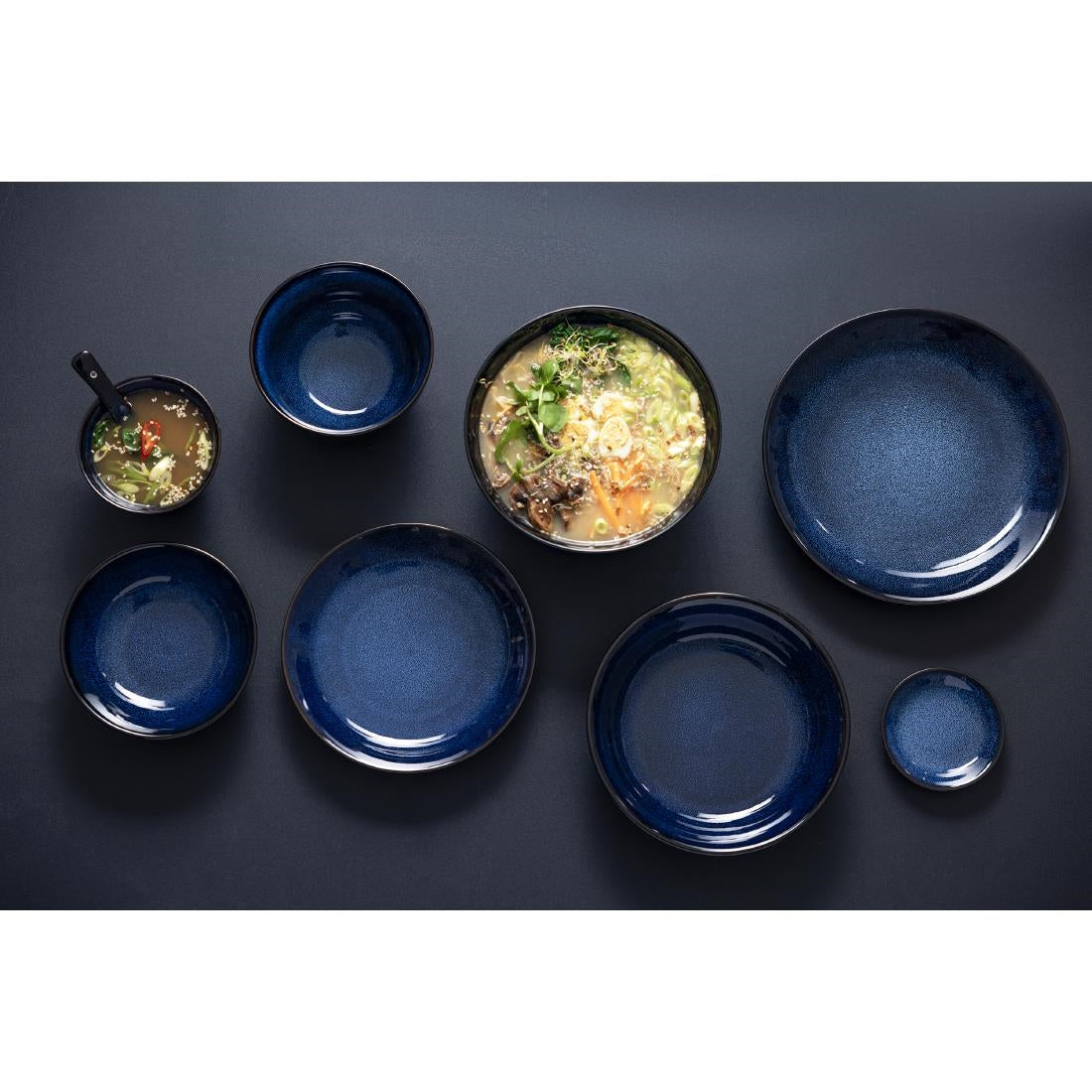 Olympia Luna Midnight Blue Footed Bowls 115mm (Pack of 8) - DZ774 Bowls Olympia