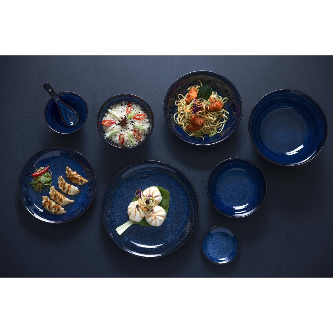 Olympia Luna Midnight Blue Coupe Bowls 210mm (Pack of 4) - DZ773 Bowls Olympia
