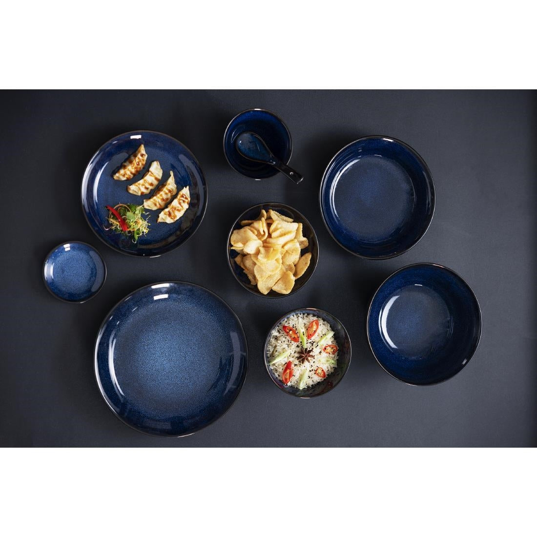 Olympia Luna Midnight Blue Soy Dishes 100mm (Pack of 12) - DZ777 Olympia Designs Olympia