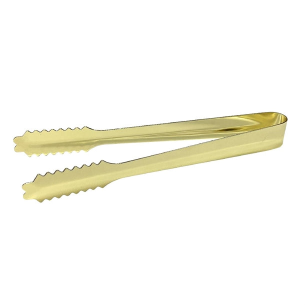 Beaumont Stainless Steel Ice Tongs Gold Plated 7'' - DZ789 Beaumont