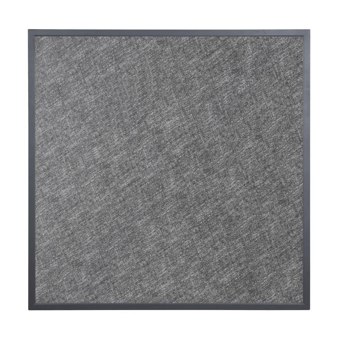 Bolero Black Brushed Mix Outdoor Tempered Glass Table Top Square Grey Trim 700mm - DZ873 Stone Effect Table Tops Bolero