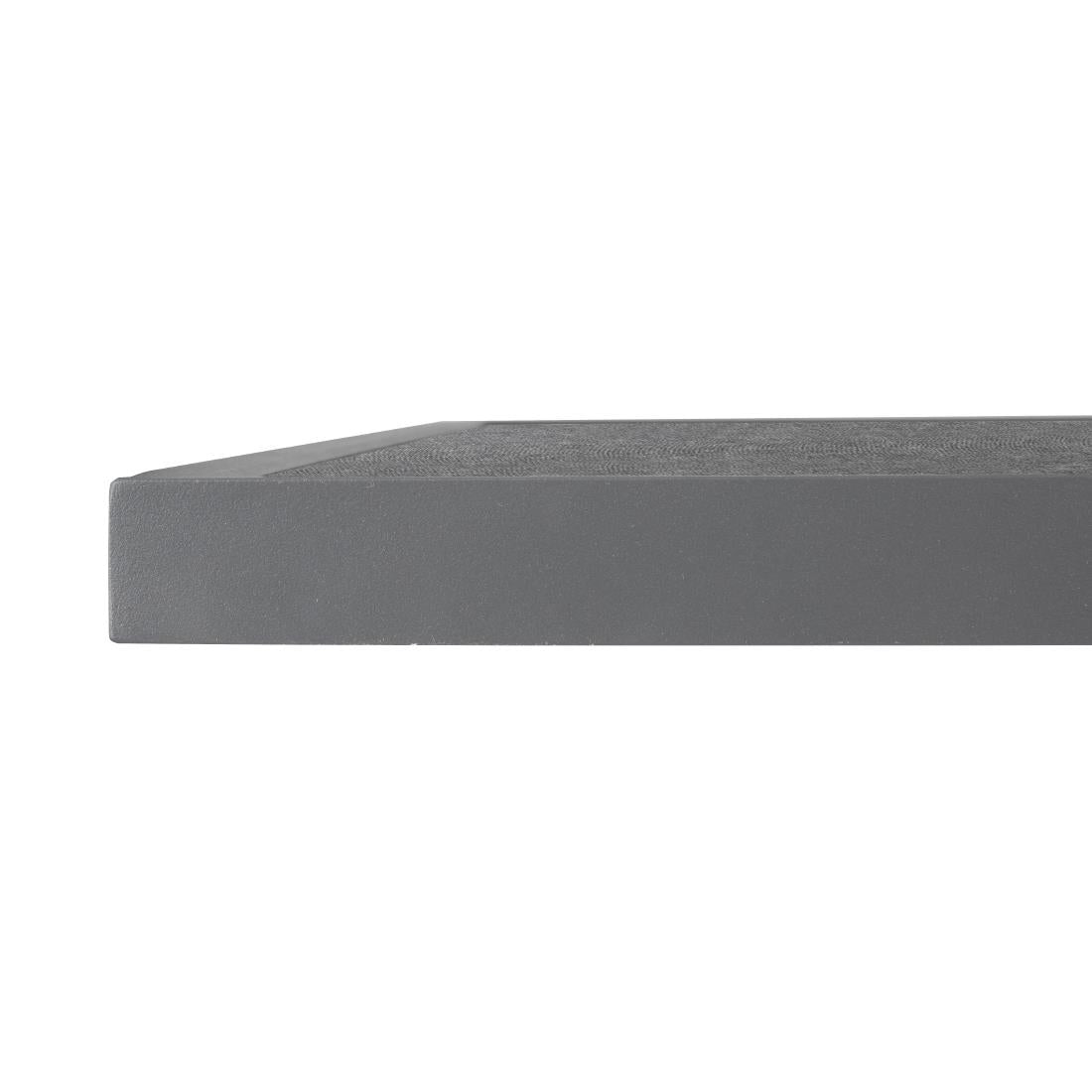 Bolero Black Brushed Mix Outdoor Tempered Glass Table Top Square Grey Trim 700mm - DZ873 Stone Effect Table Tops Bolero