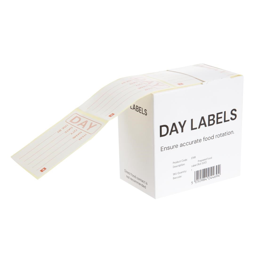 Hygiplas Removable Prepped Food Labels (Pack of 500) - E148 Hygiplas