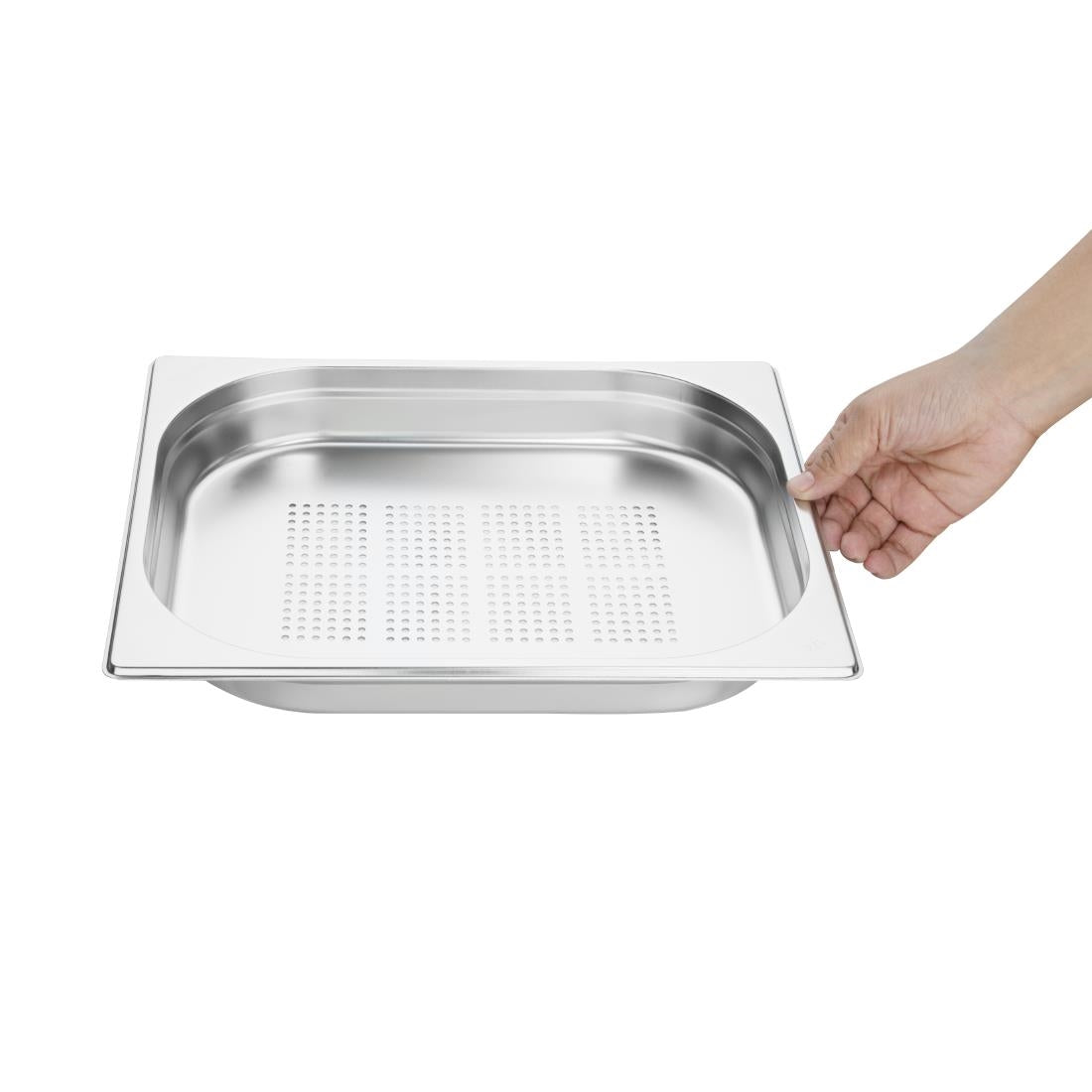 Vogue Stainless Steel Perforated 1/2 Gastronorm Tray 40mm - E698 Vogue