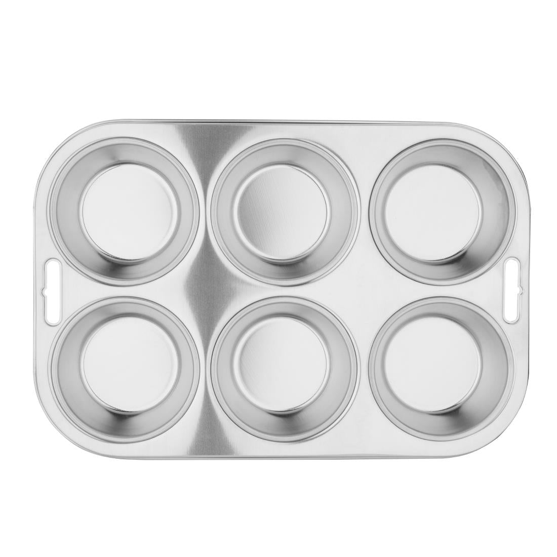Vogue Stainless Steel Deep Muffin Tray 6 Cup - E714 Vogue