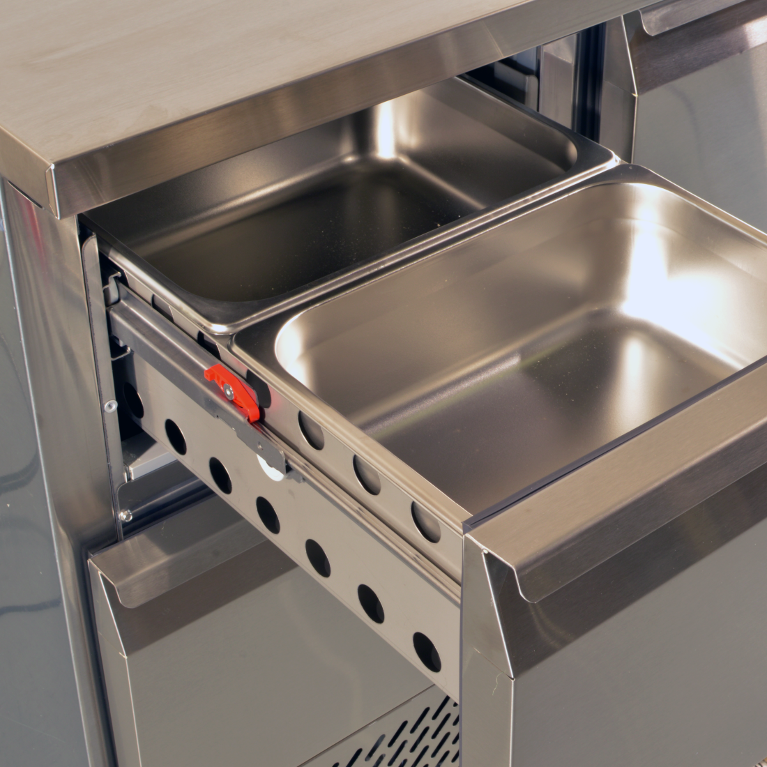 Prodis EC-4DSS 4 Drawer Compact Saladette Counter Flat Top Counter Fridges With Drawers Prodis