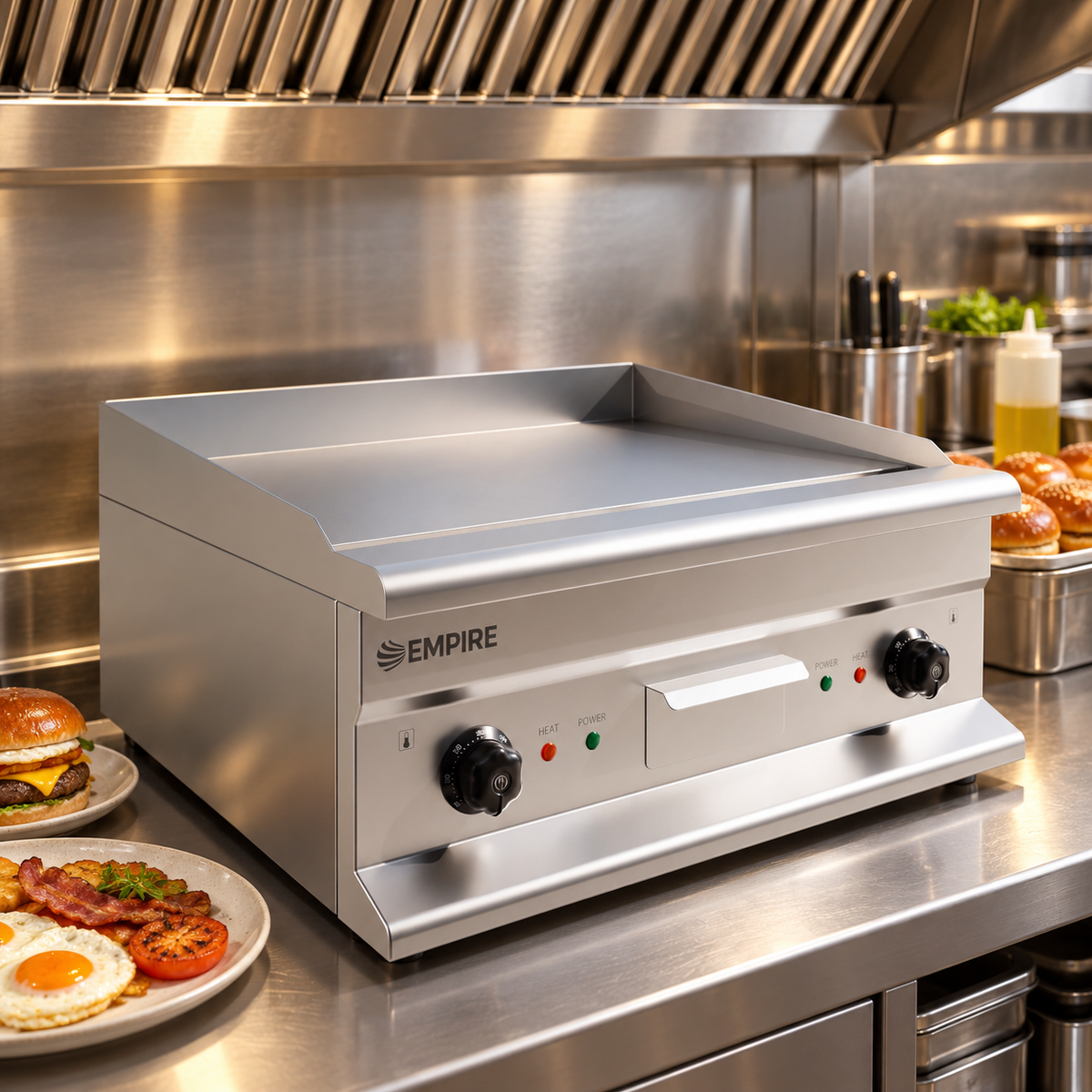 Empire Commercial Heavy-Duty Electric Griddle ā Dual Zone 600mm Smooth 4.4kW- EMP-EG-600