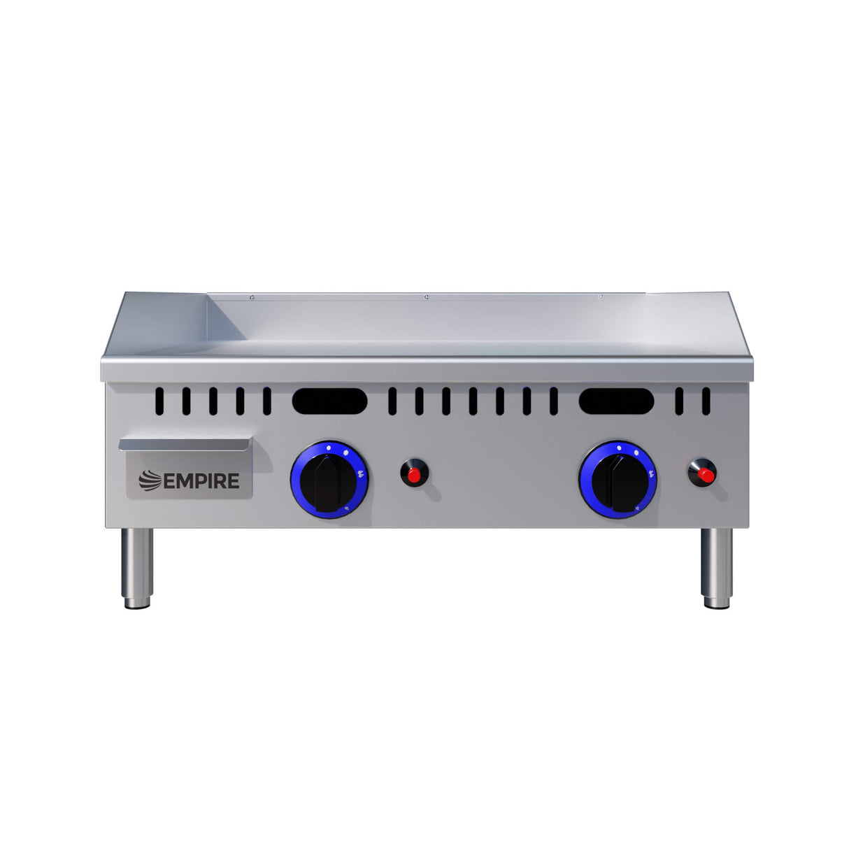 Empire 2 Burner Gas Griddle Smooth – 610mm LPG & Nat Gas Commercial Countertop - EMP-PL-JY-610 Gas Griddles Empire