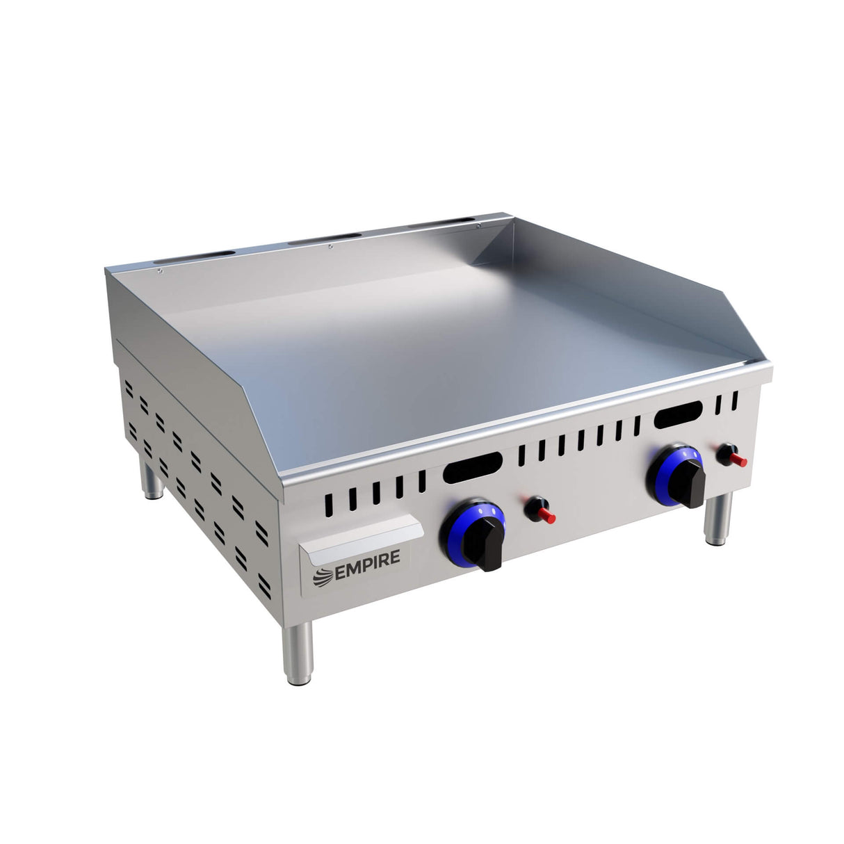 Empire 2 Burner Gas Griddle Smooth – 610mm LPG & Nat Gas Commercial Countertop - EMP-PL-JY-610 Gas Griddles Empire