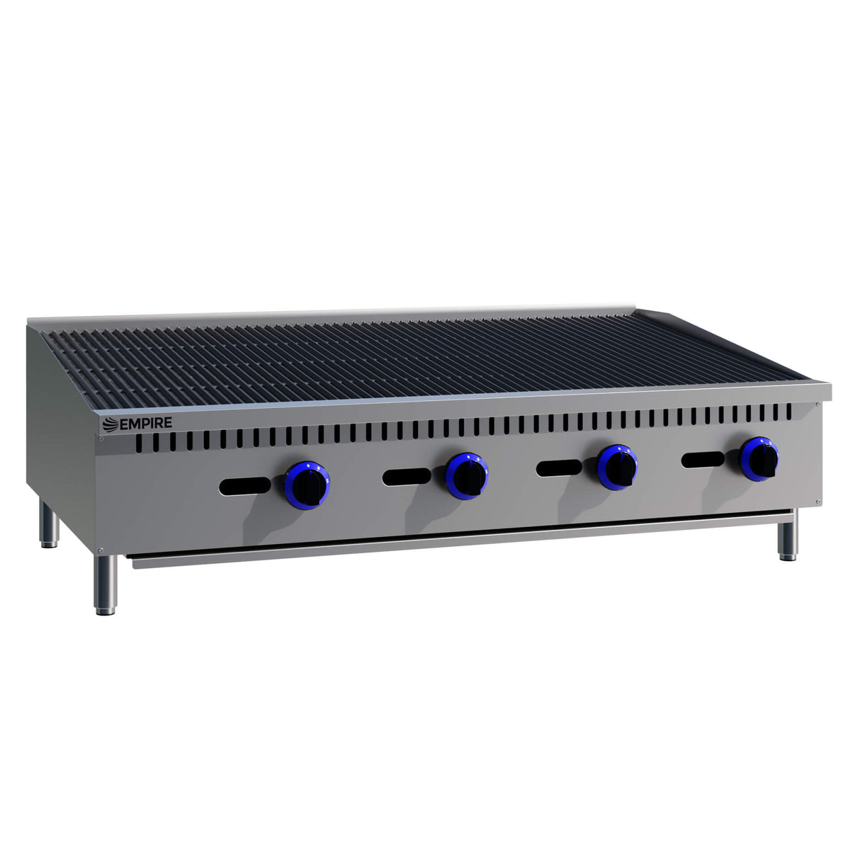 Empire 4 Burner Nat Gas or LPG Chargrill | 1200mm Commercial Countertop Charbroiler 30kW | EMP-RFS-48-R-OZ Charcoal Grills Empire