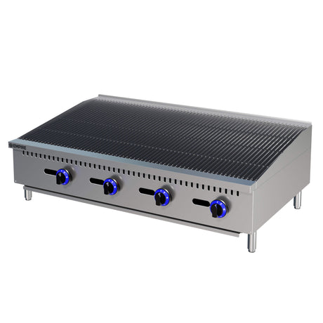 Empire 4 Burner Gas Countertop Chargrill Charbroiler 1200mm Wide - EMP-RFS-48-R-OZ Charcoal Grills Empire   
