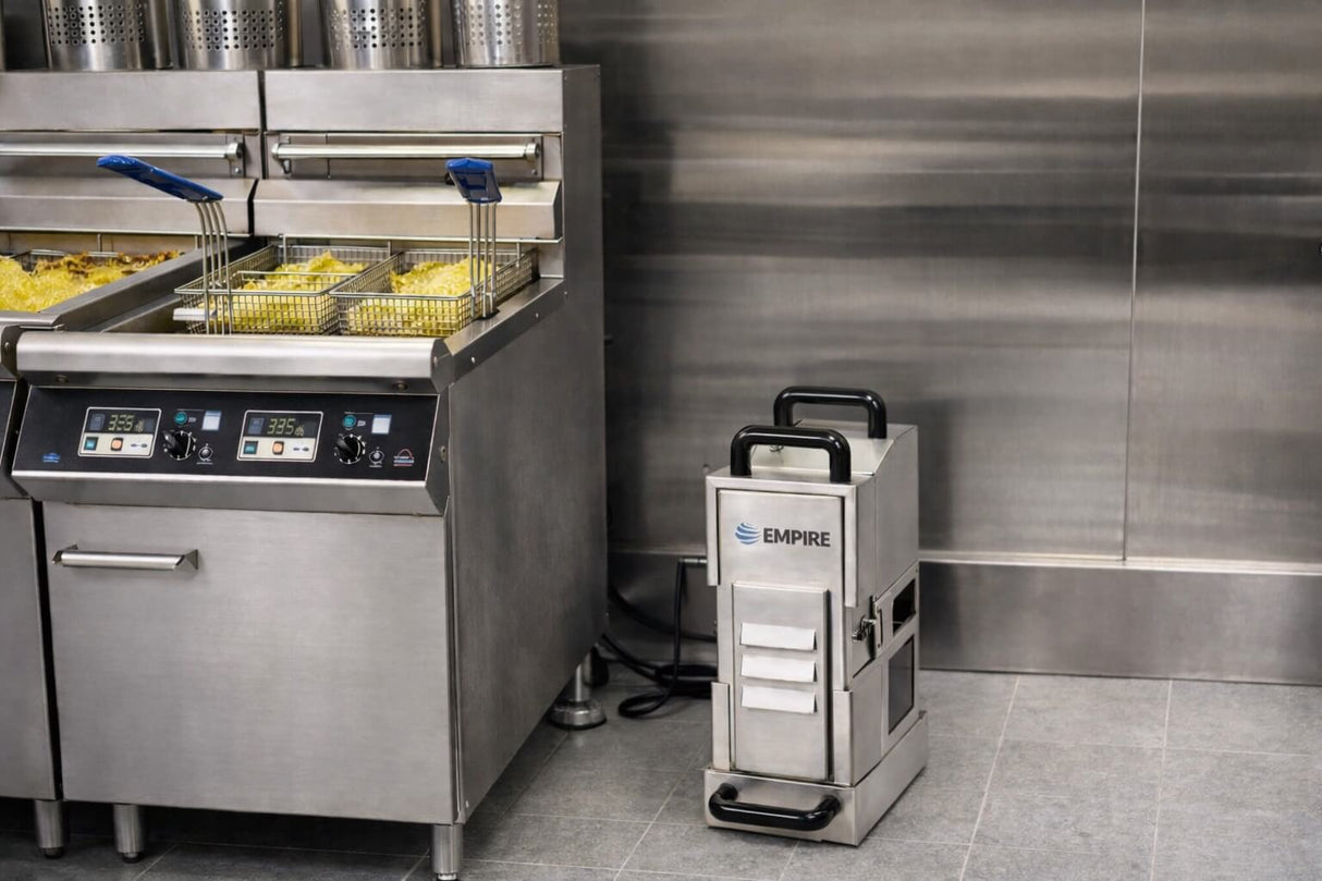 Commercial Fryer Oil Filtration System – Empire Oil Filter Machine 35 Litre/min | EMP-35FILTER Frying Oil Filtration Empire