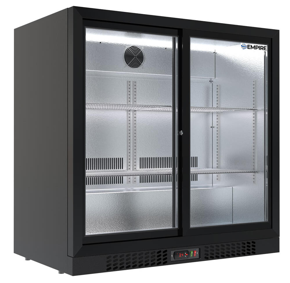Empire Premium Double Door Low Profile 208 Litre Bottle Cooler Sliding Doors - CL-210SC-EE Double Door Bottle Coolers Empire
