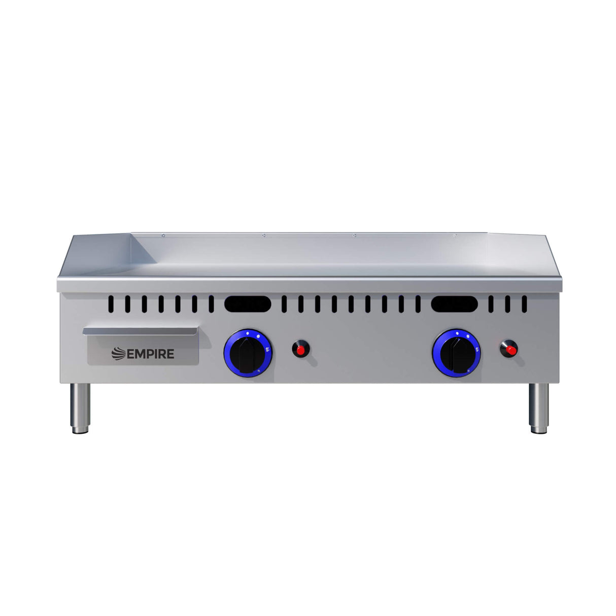 Empire 2 Burner Gas Griddle Smooth – 760mm LPG & Nat Gas Commercial Countertop - EMP-PL-JY-760 Gas Griddles Empire