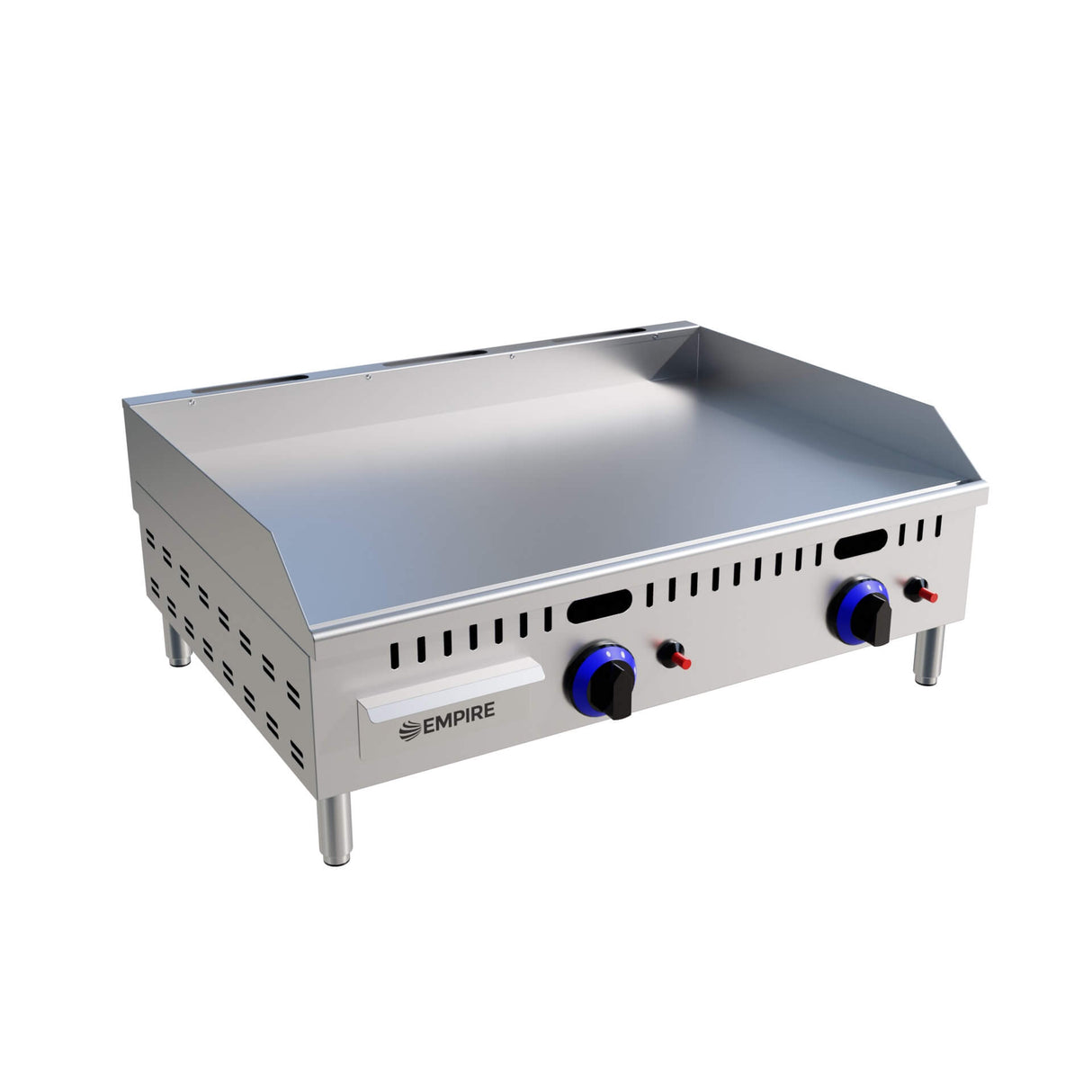 Empire 2 Burner Gas Griddle Smooth – 760mm LPG & Nat Gas Commercial Countertop - EMP-PL-JY-760 Gas Griddles Empire