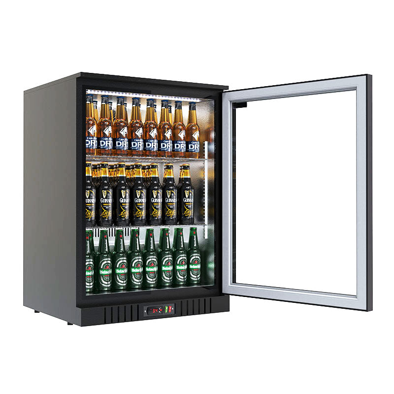 Empire Premium Single Door Bottle Cooler Hinged Low Profile 835mm Height - CL-130HC-EE Single Door Bottle Coolers Empire