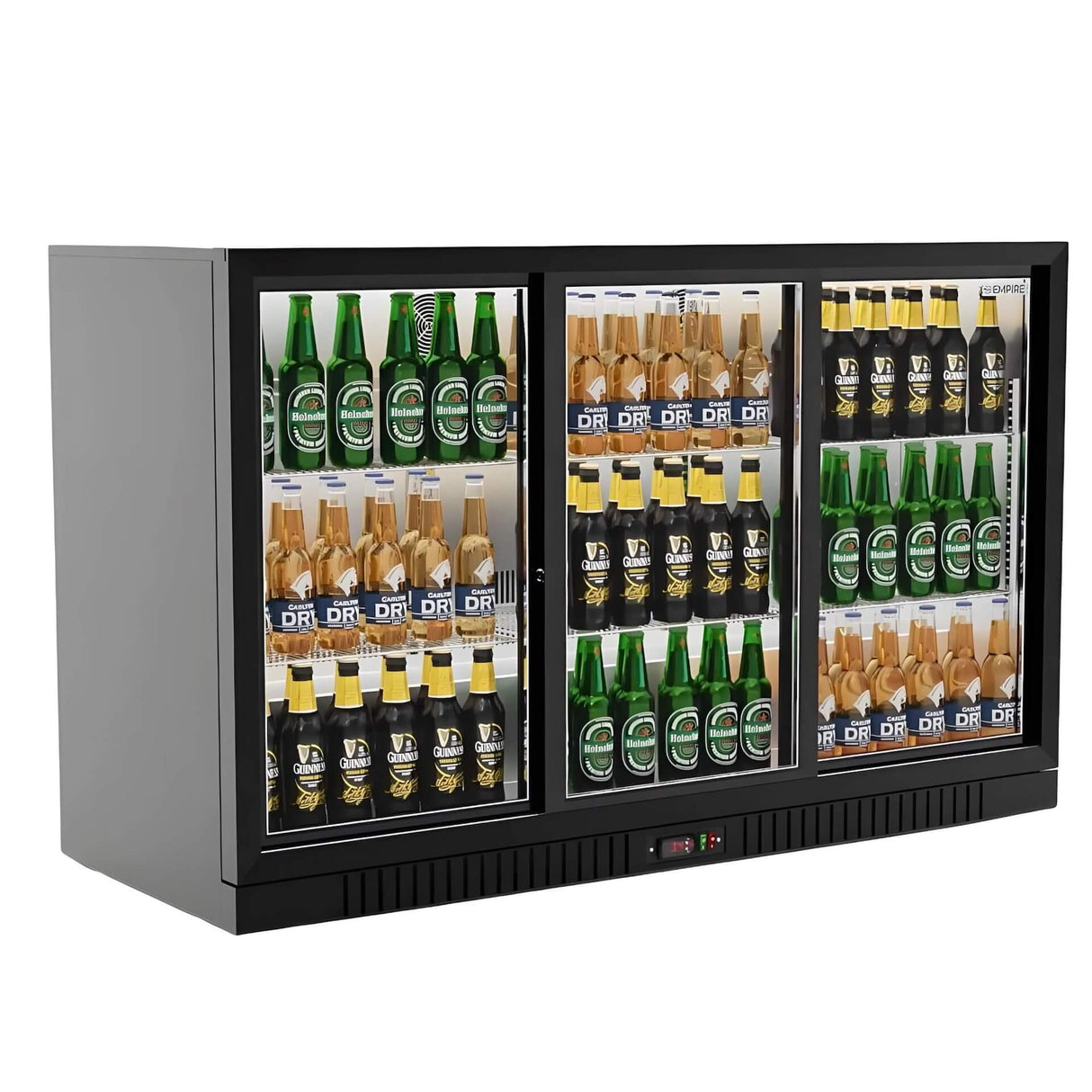 Empire Premium Triple Door 330ltr Bottle Cooler Low Profile Sliding Doors - CL-320SC-EE Triple Door Bottle Coolers Empire
