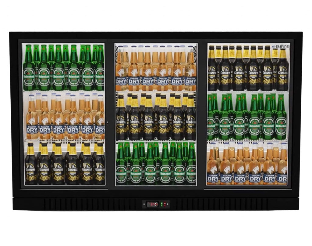 Empire Premium Triple Door 330ltr Bottle Cooler Low Profile Sliding Doors - CL-320SC-EE Triple Door Bottle Coolers Empire